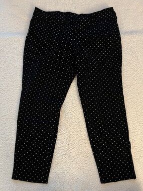 Old Navy Black Polka Dot mid rise Pixie Slim Pants 12P